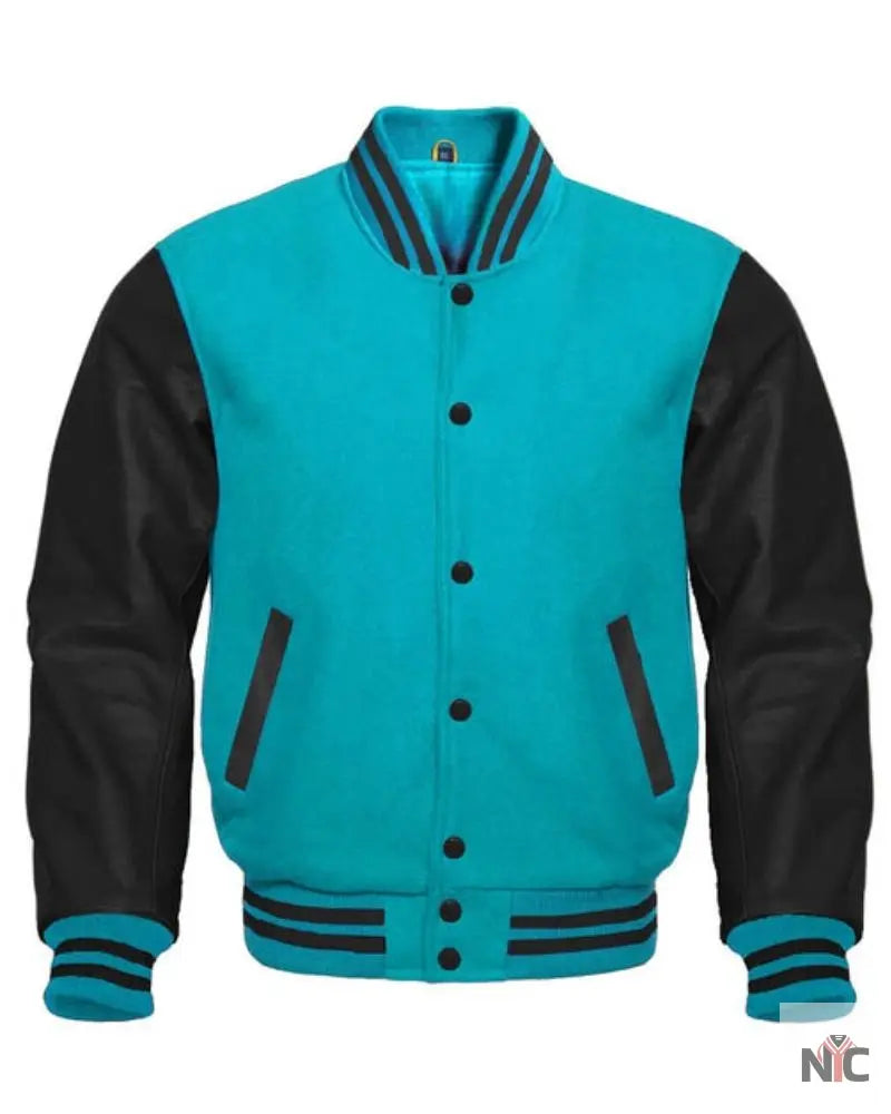 Tiffany Blue And Black Varsity Jacket Clanton Jacket