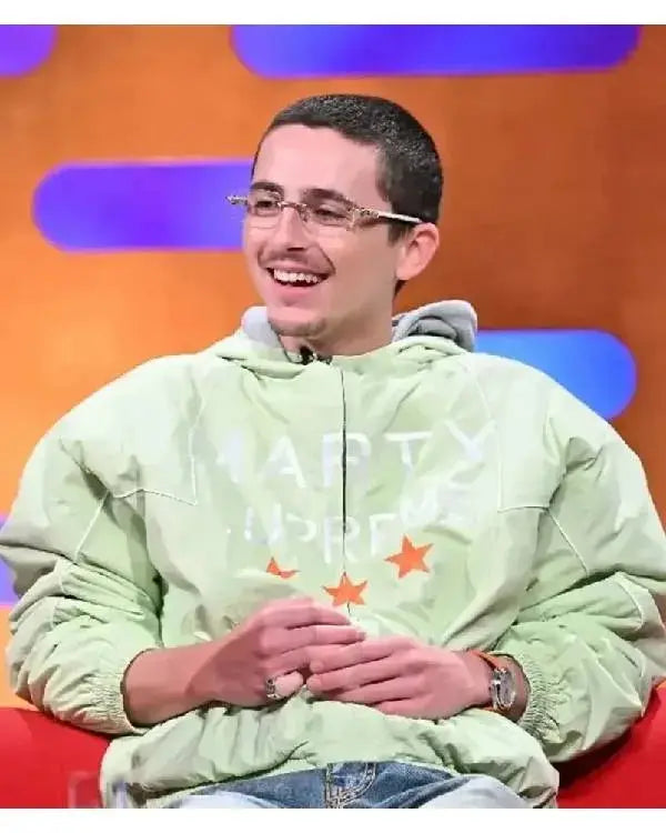 Timothée Chalamet Marty Supreme Green Jacket