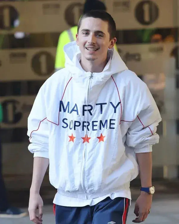 Timothee Chalamet Marty Supreme White Jacket