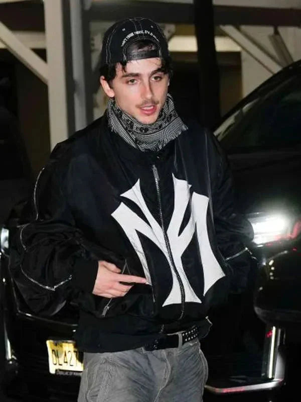 Timothée Chalamet SNL Afterparty New York City Bomber Jacket Clanton Jacket
