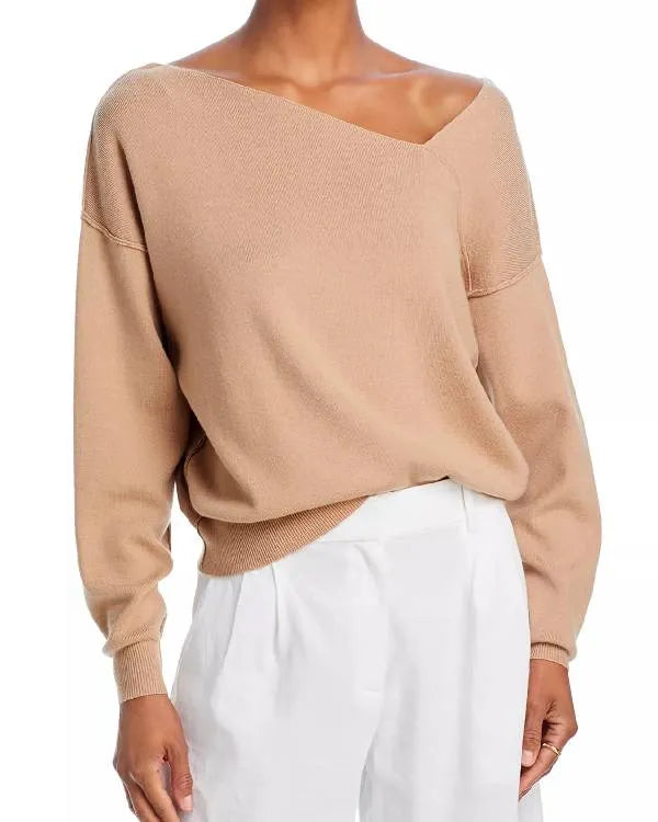 Today Sheinlle Jones Beige Asymmetric Neck Top