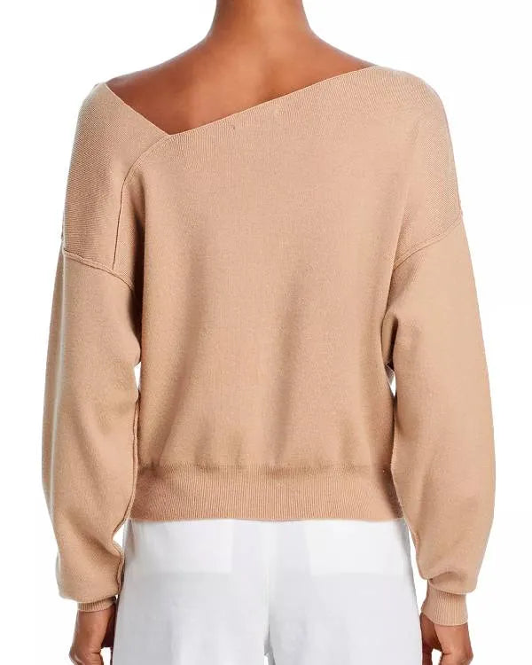 Today Sheinlle Jones Beige Asymmetric Neck Top