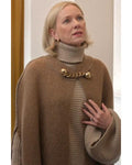 Too Much S01 Naomi Watts Brown Chain Link Knit Cape