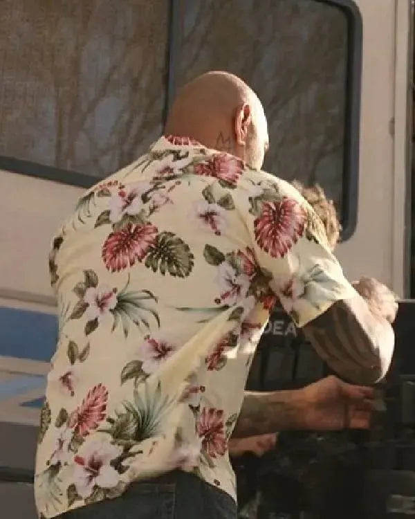 Trap House Dave Bautista Yellow Floral Shirt
