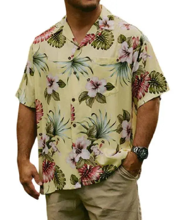 Trap House Dave Bautista Yellow Floral Shirt