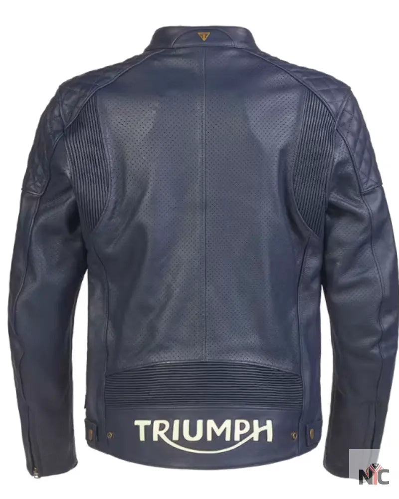 Triumph Men’s Blue Motorcycle Braddan Air Race Jacket Clanton Jacket