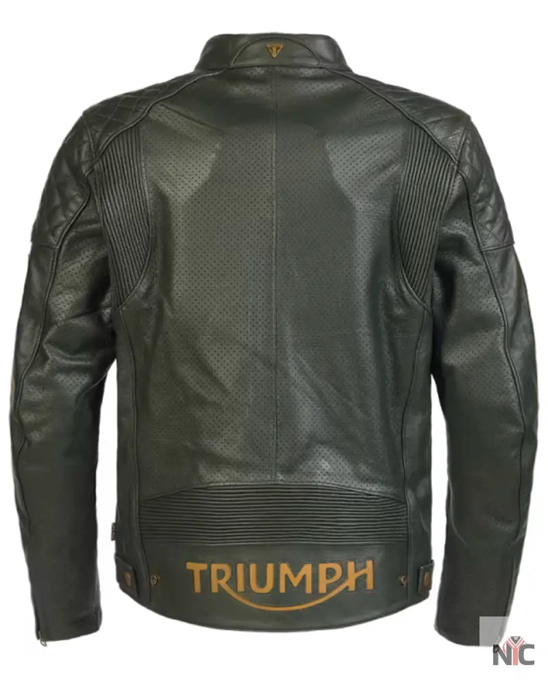Triumph Men’s Racing Green Motorcycle Braddan Air Race Jacket Clanton Jacket
