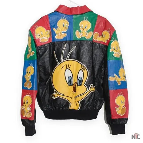 Tweety Bird Looney Tunes Leather Jacket Clanton Jacket