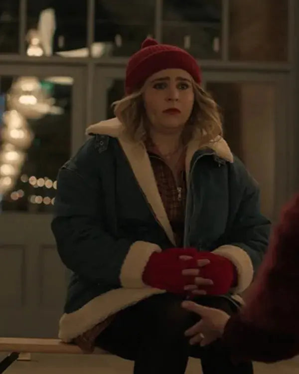 Twelve Dates ‘Til Christmas Mae Whitman Blue Denim Jacket