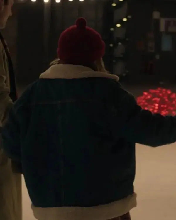 Twelve Dates ‘Til Christmas Mae Whitman Blue Denim Jacket