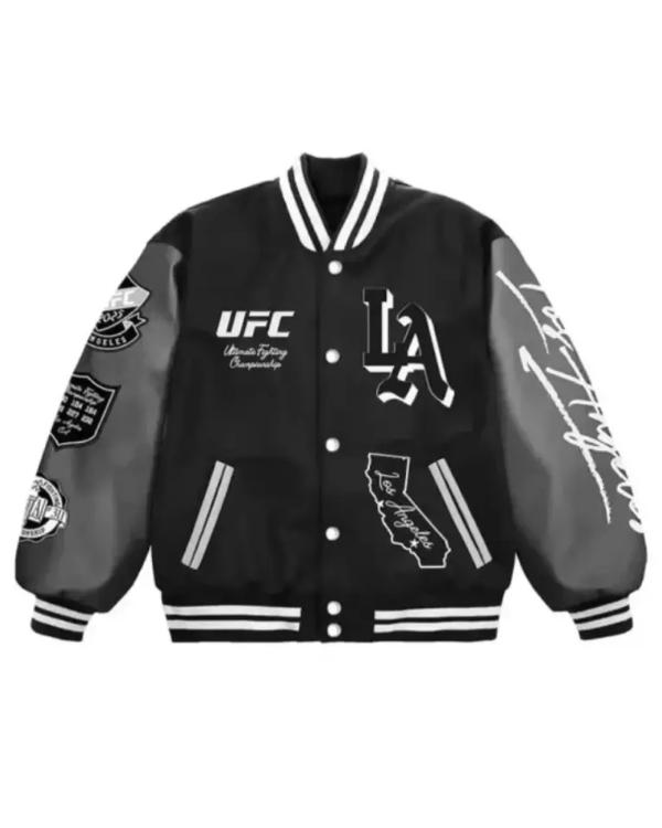 UFC 311 Los Angeles 2025 Black Varsity Jacket Clanton Jacket