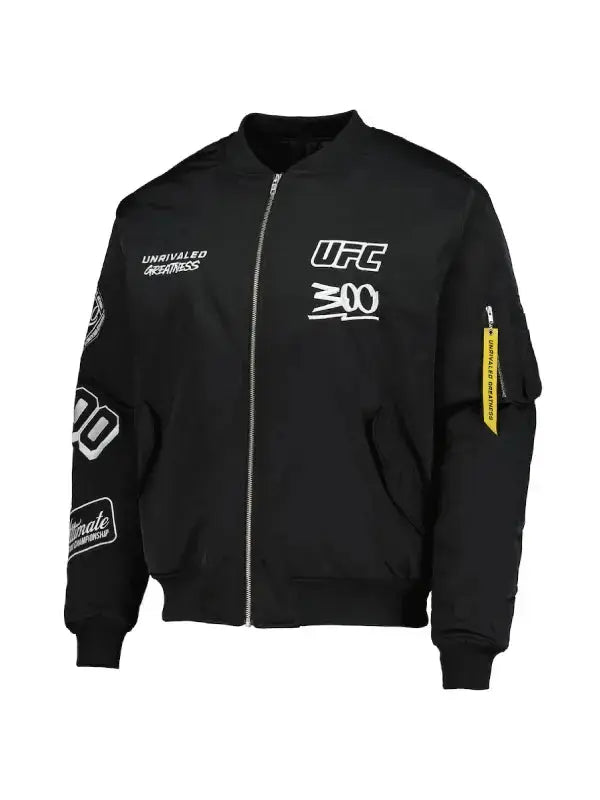 UFC 300 Unrivaled Greatness Black Bomber Jacket