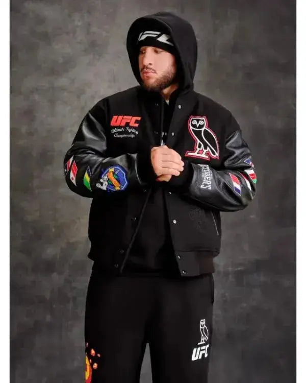 UFC Championship Black Varsity Jacket