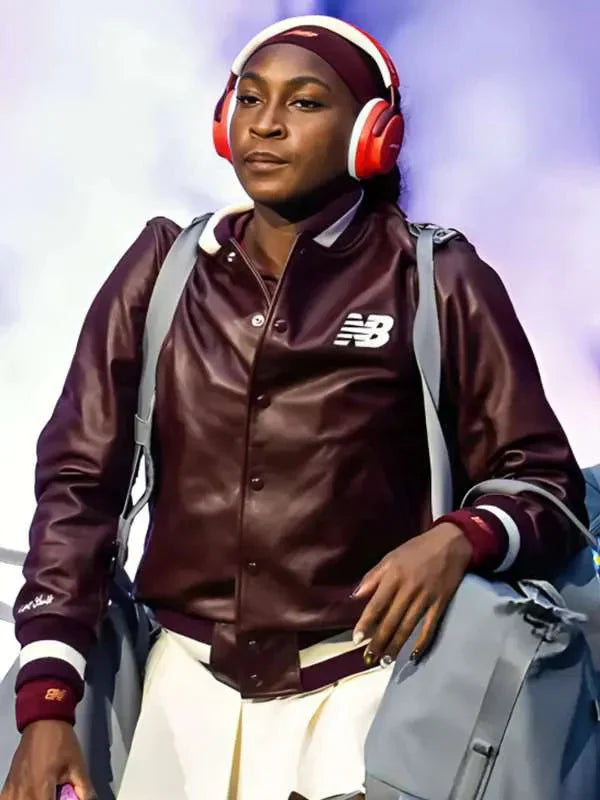 US Open 2025 Coco Gauff Leather Varsity Jacket USA Jackets
