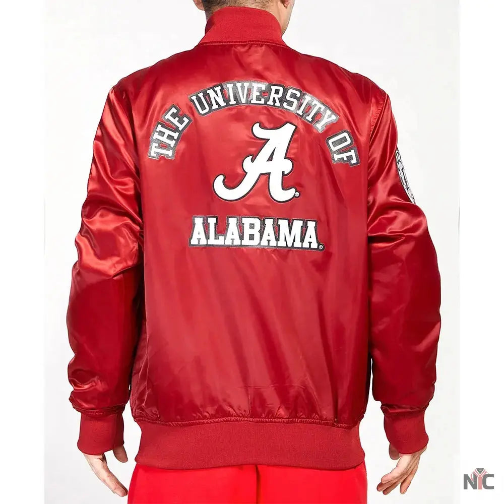 University of Alabama Classic Red Satin Jacket Clanton Jacket