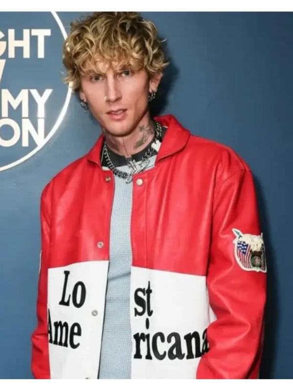 The Tonight Show MGK Lost Americana Red Jacket Clanton Jacket