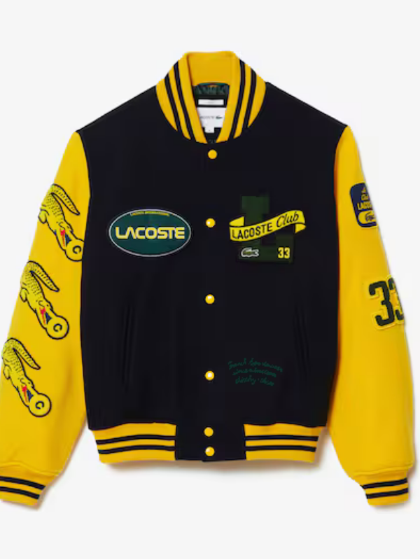 Lacoste Unisex Two-Tone Wool Bomber Jacket Clanton Jacket