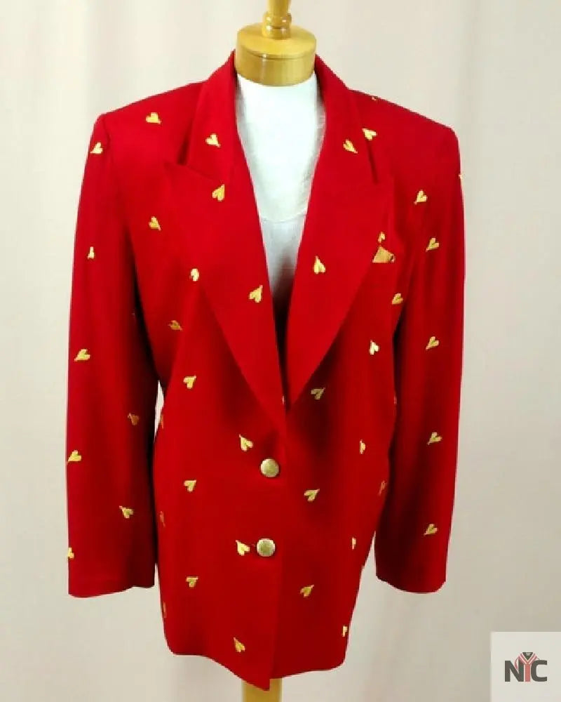 Valentines Day Jacket Red Heart Blazer Red Blazer Clanton Jacket