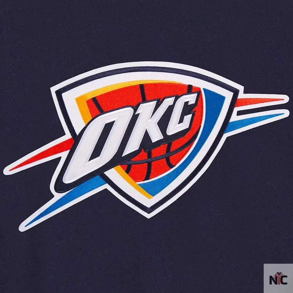 Varsity Oklahoma City Thunder Navy Wool Jacket Clanton Jacket