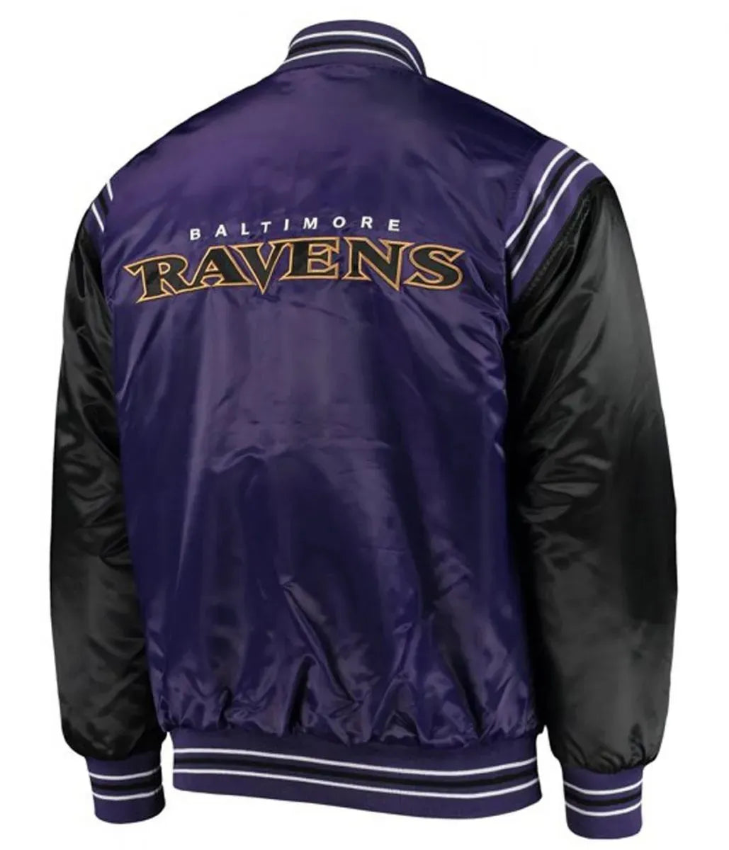 Varsity Baltimore Ravens Full-Snap Satin Jacket