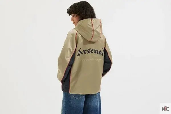 Veste coupe-vent rétro dorée d’Arsenal Clanton Jacket