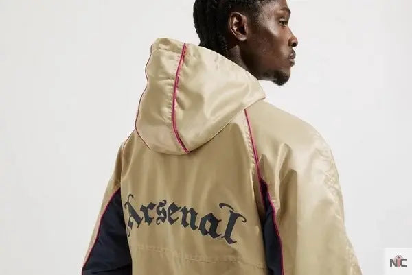 Veste coupe-vent rétro dorée d’Arsenal Clanton Jacket