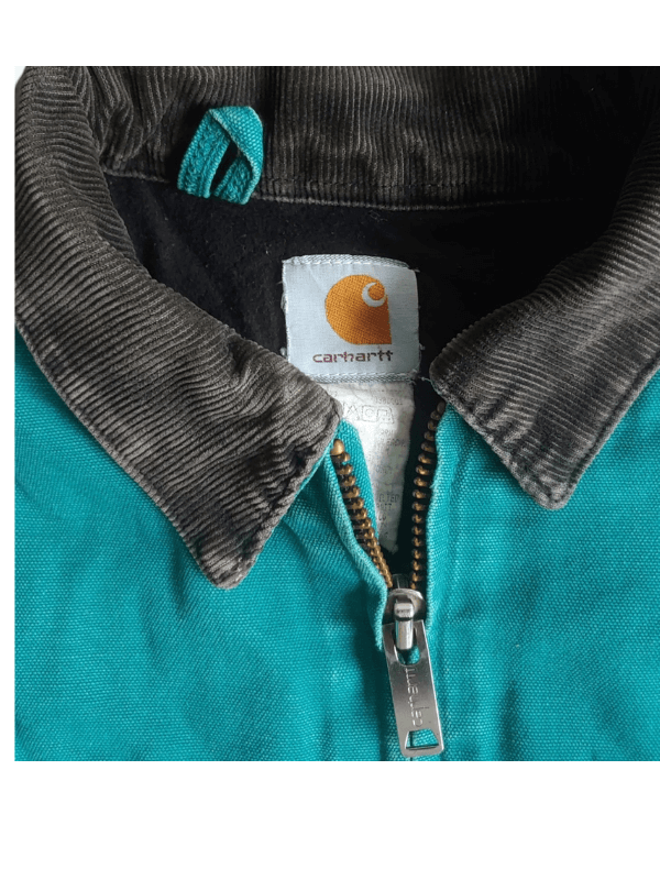 Vintage 90s Carhart Aztec Turquoise Blue Jacket