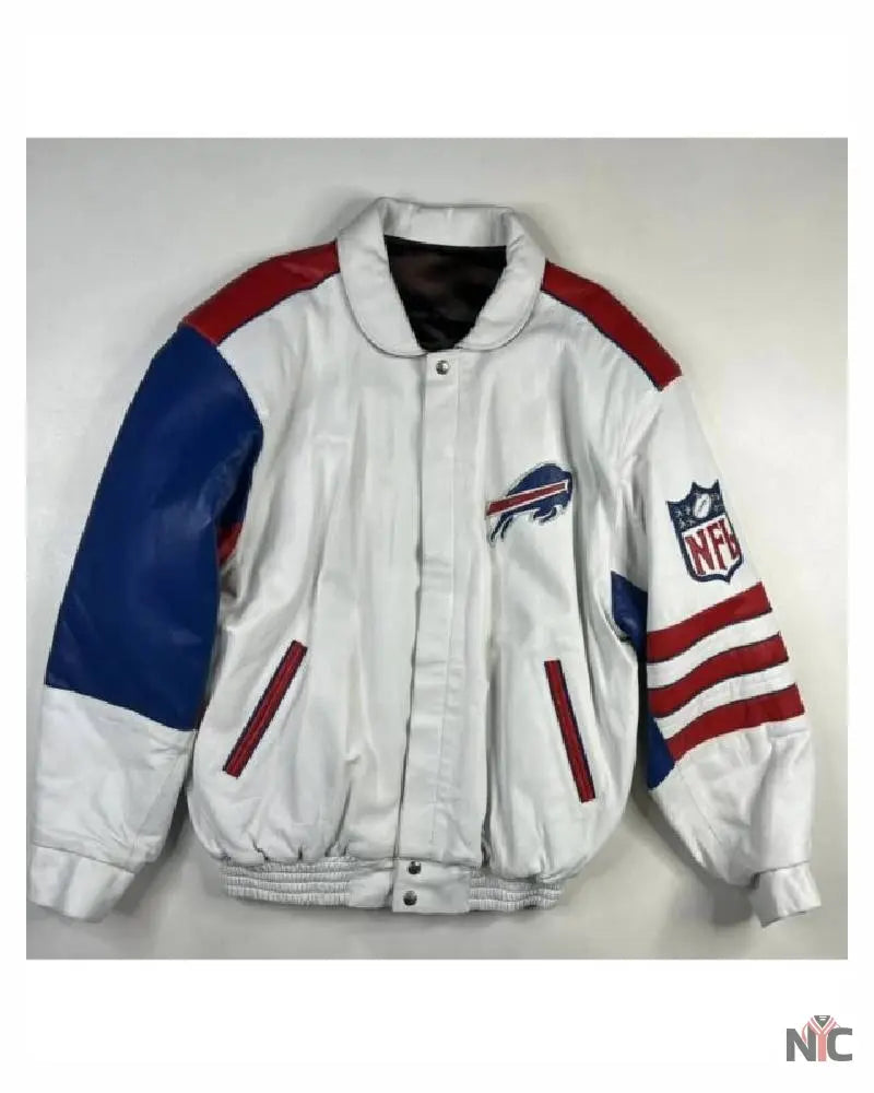 Vintage Buffalo Bills Jeff Hamilton Leather Jacket Clanton Jacket