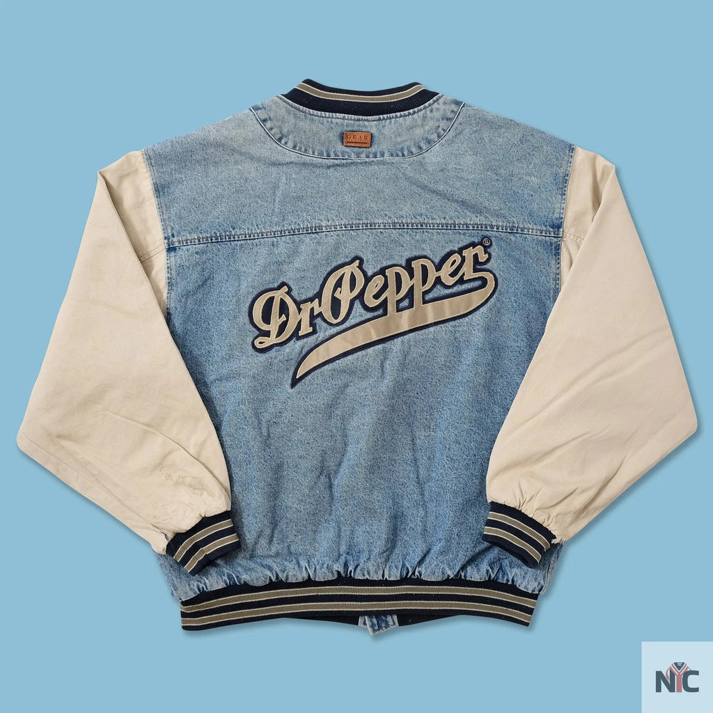 Vintage Dr. Pepper Denim Varsity Jacket Clanton Jacket