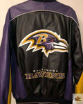 Vintage NFL Baltimore Ravens Leather Jacket Clanton Jacket