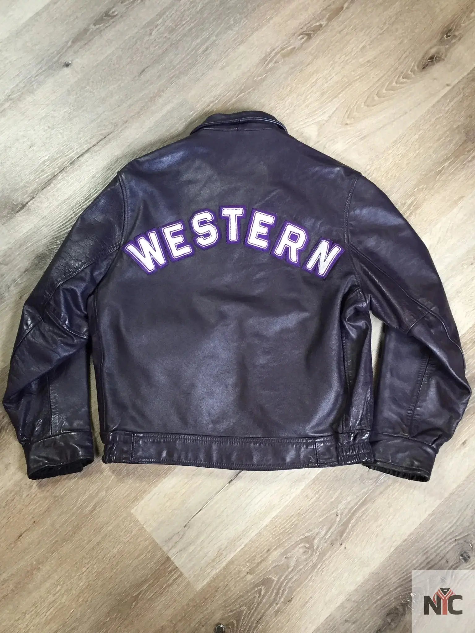 Vintage Western University Purple Varsity Jacket Clanton Jacket