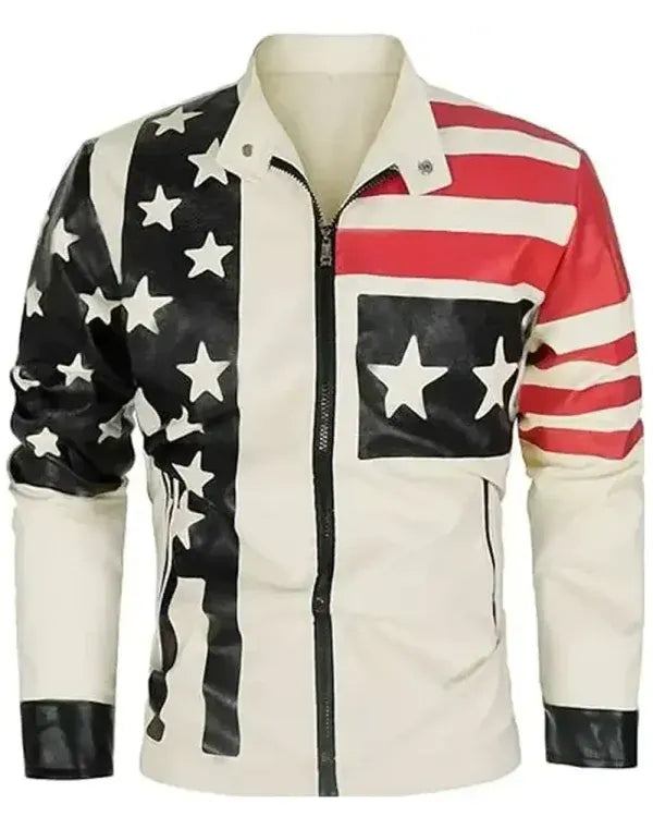 Vintage American Flag Leather Jacket