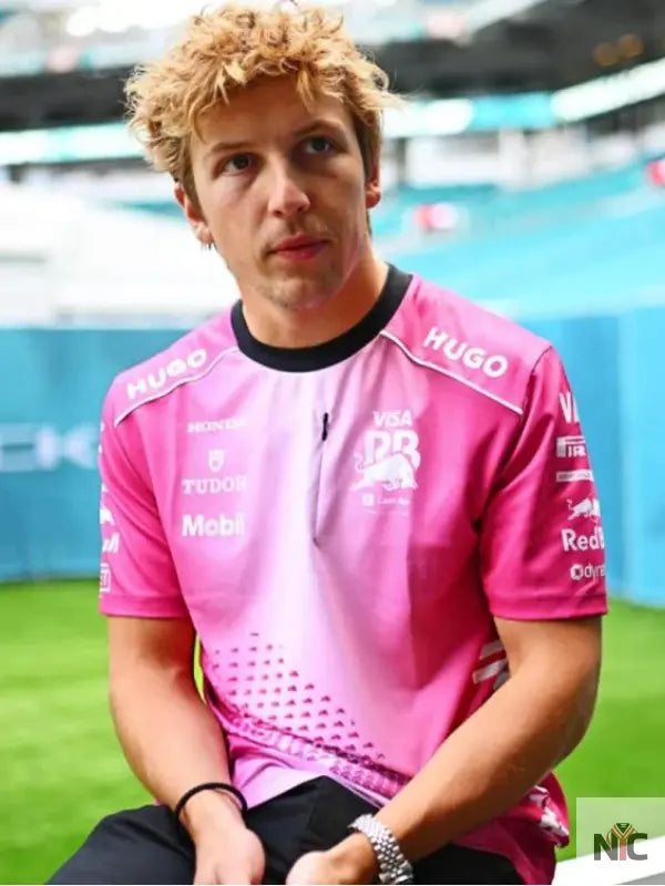 Visa Cash App RB 2025 Grand Prix Miami Pink T-Shirt Clanton Jacket