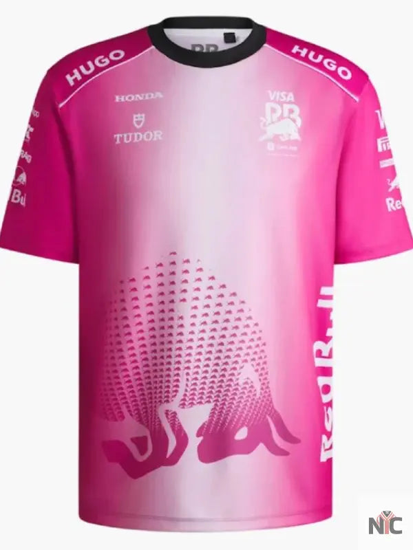 Visa Cash App RB 2025 Grand Prix Miami Pink T-Shirt Clanton Jacket