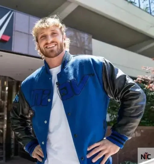 WWE Logan Paul Blue And Black Varsity Jacket Clanton Jacket