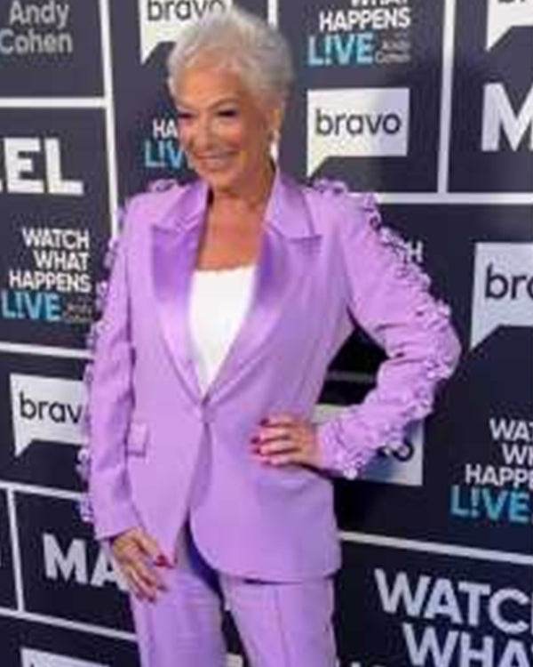 Watch What Happens Live 2025 Denise Welch Lilac Blazer Clanton Jacket