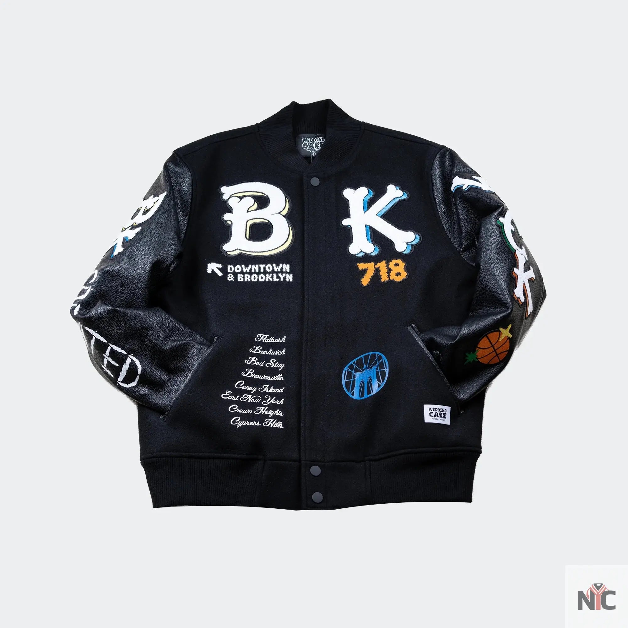Wedding Cake Brooklyn Black Wool Varsity Jacket Clanton Jacket