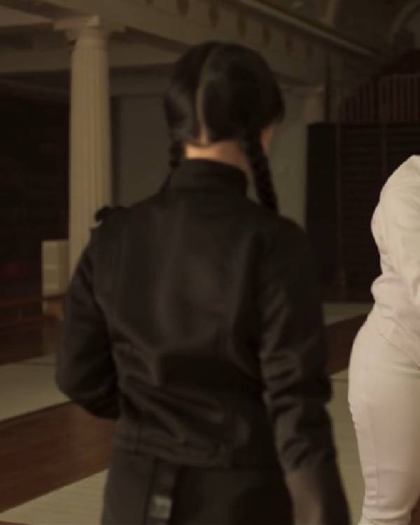 Wednesday Jenna Ortega Neck Cropped Black Shirt USA Jackets