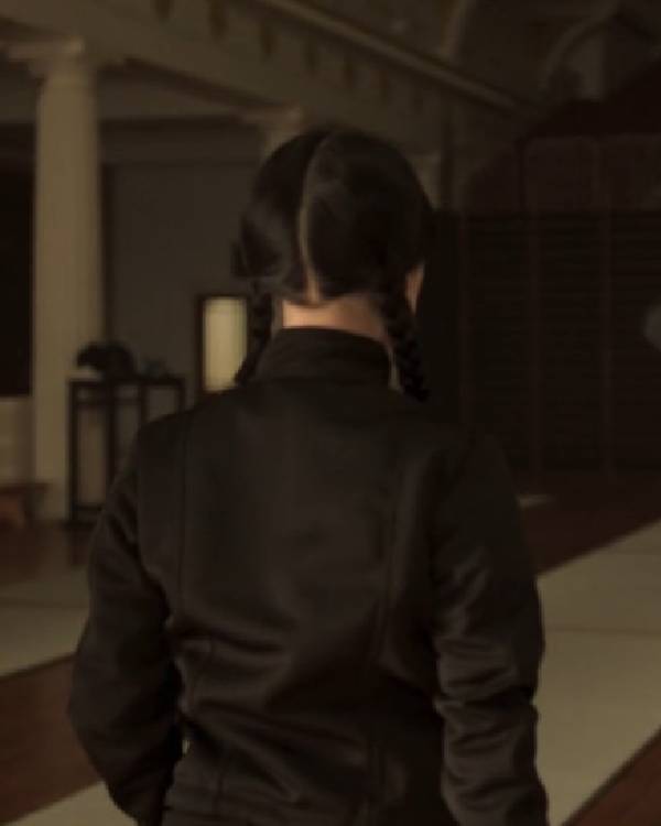 Wednesday Jenna Ortega Neck Cropped Black Shirt USA Jackets