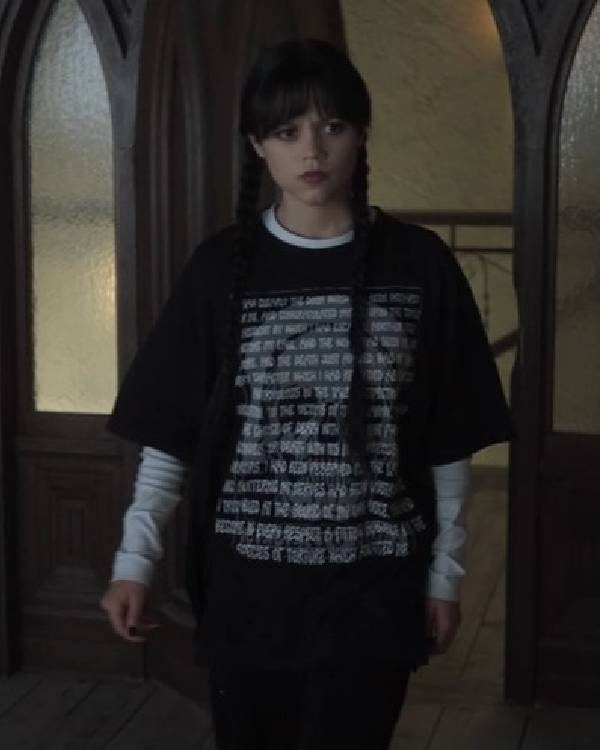 Wednesday Jenna Ortega Poe The Pit and the Pendulum Skull T-Shirt USA Jackets