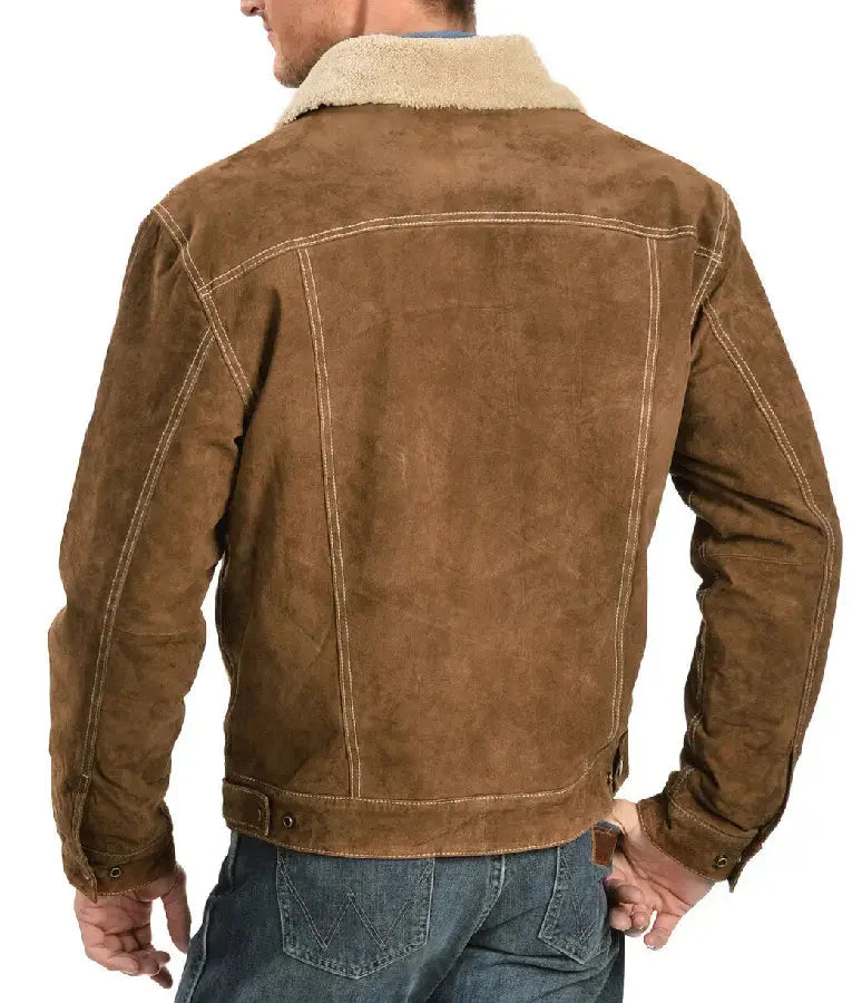 Welcome To Plathville S07 Ethan Plath Suede Sherpa Jacket USA Jackets