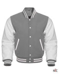 White And Grey Varsity Jacket Clanton Jacket