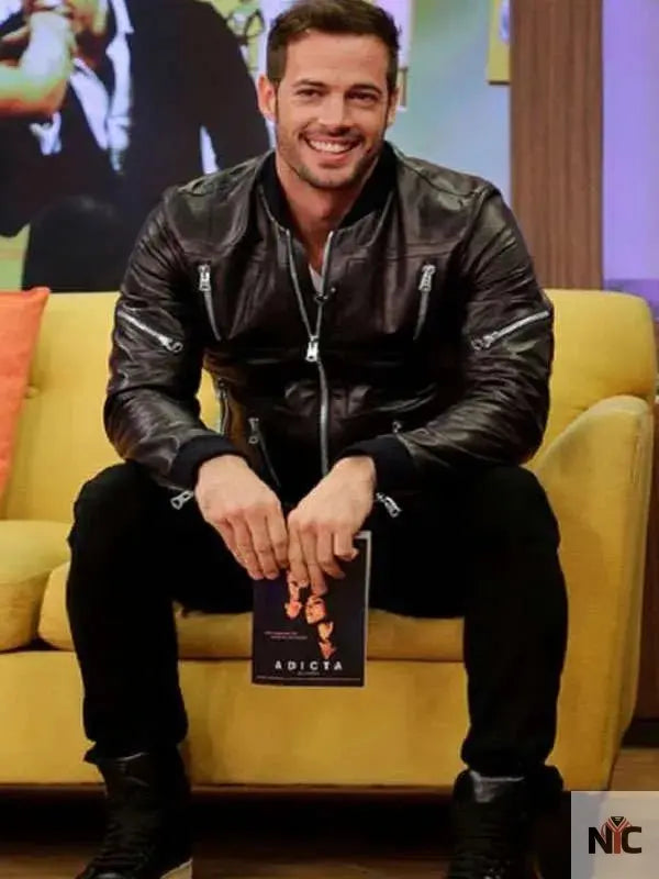 William Levy Despierta America Black Leather Jacket Clanton Jacket