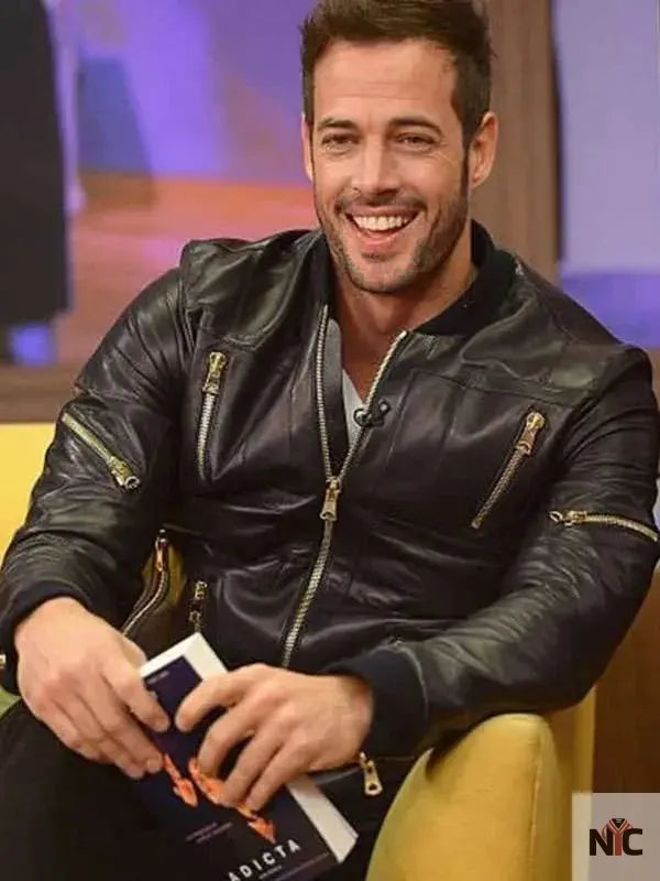 William Levy Despierta America Black Leather Jacket Clanton Jacket