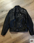 Wilson’s Black Leather Motorcycle Jacket Clanton Jacket