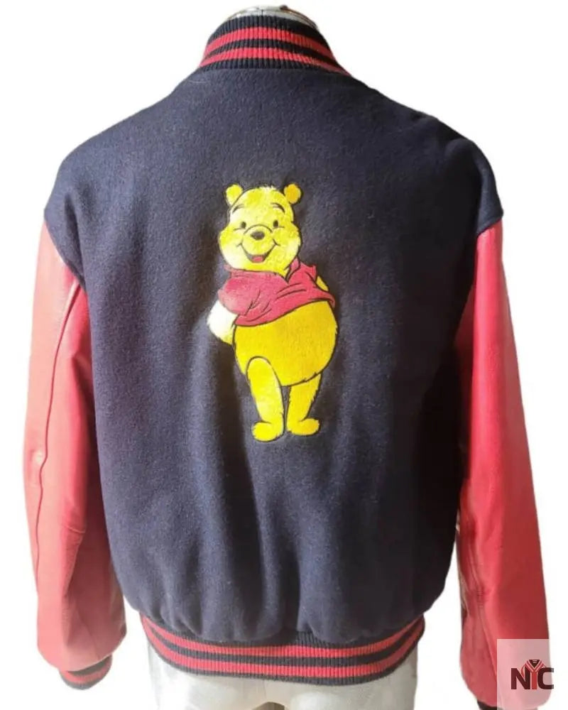 Winnie The Pooh Blue And Red Varsity Jacket Clanton Jacket