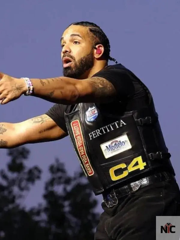 Wireless Festival 2025 Drake Black Vest Clanton Jacket
