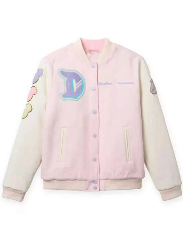 Women Disneyland Pink Varsity Jacket Clanton Jacket
