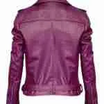 Women Purple Biker Leather Jacket