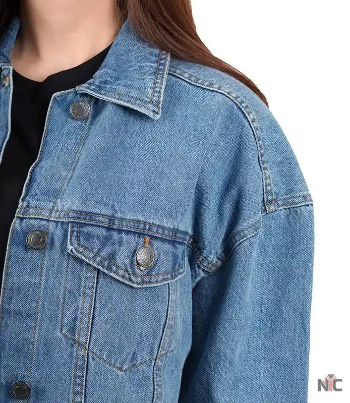 Women's Light Blue Oversized Denim Jacket Clanton Jacket